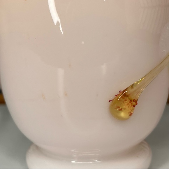 Victorian Stevens & Williams Cased Glass Overlay Vase w/ Applied Flower & Leaf - Picture 13 of 13